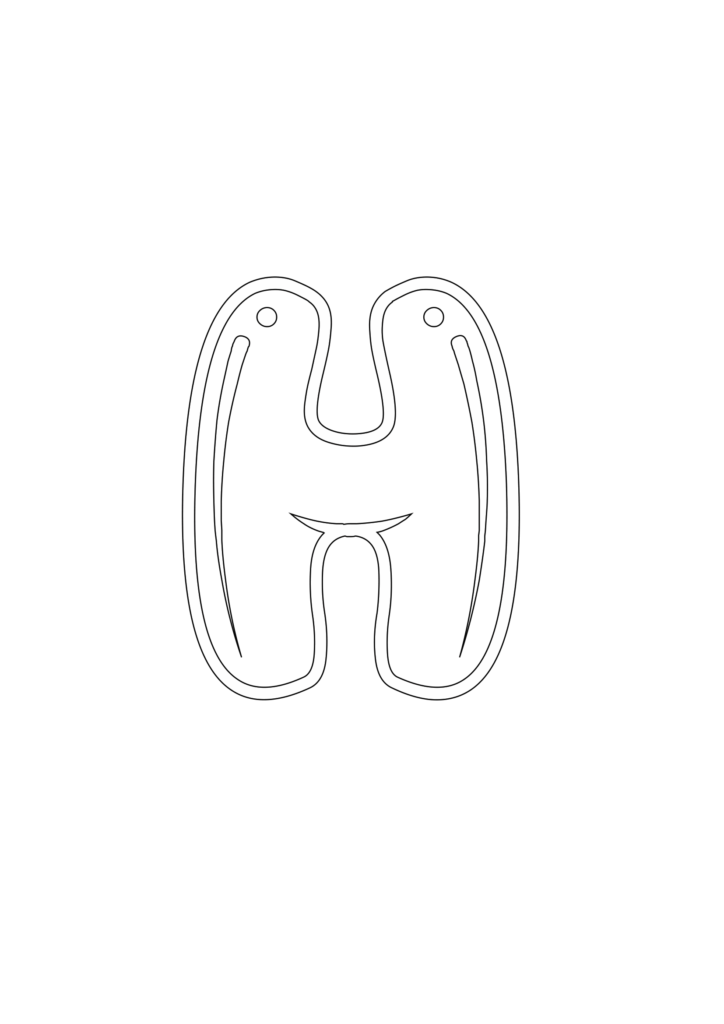 Blobby Chug Uppercase Bubble Letter H