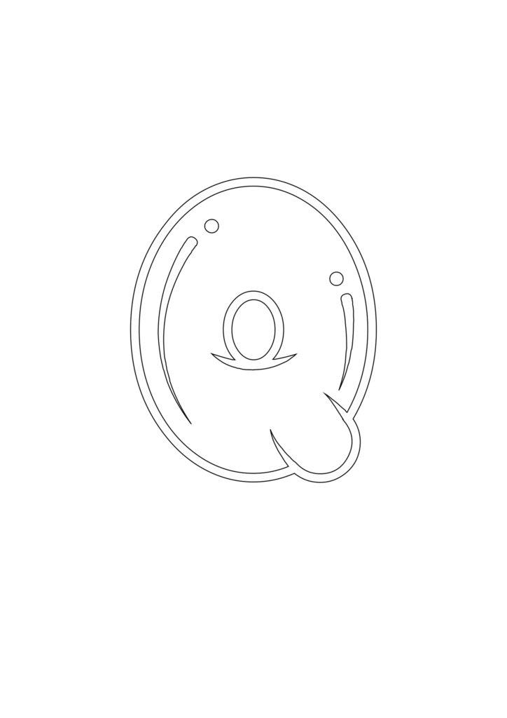 Blobby Chug Uppercase Bubble Letter Q