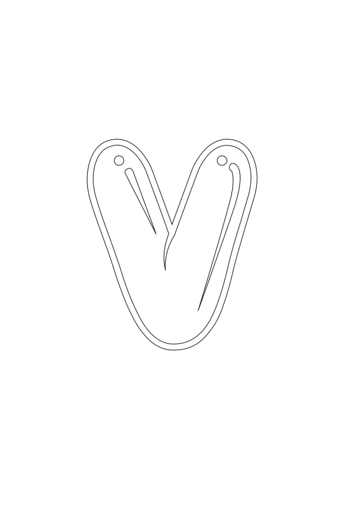 Blobby Chug Uppercase Bubble Letter V